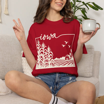 Copy of Iowa Farm Scene Crewneck Sweatshirt — Minimal Midwest Landscape