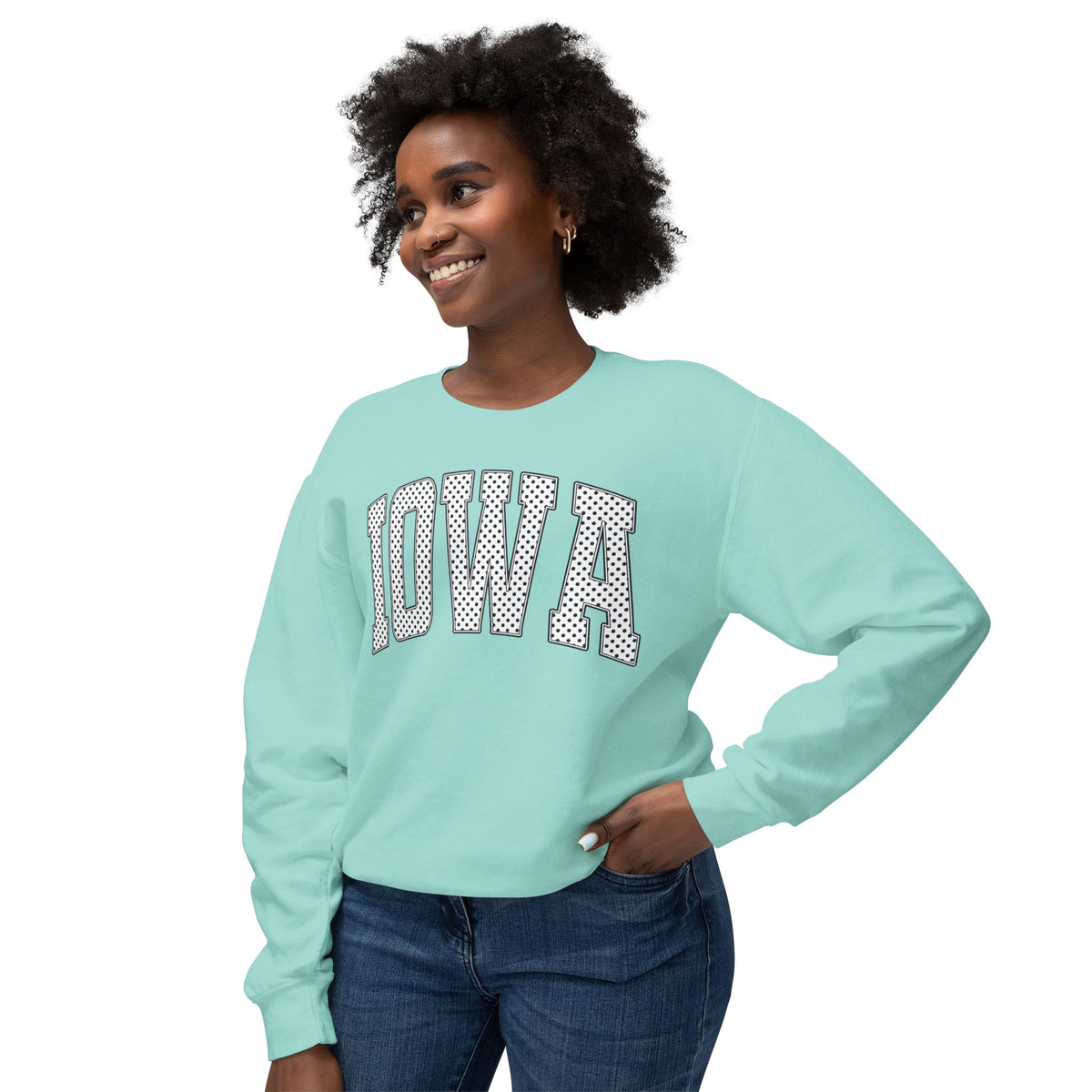 Iowa Polka Dot Color Comfort Crewneck Sweatshirt