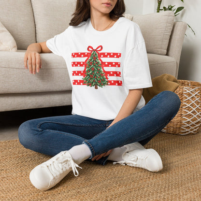 Christmas Tree Ribbon Flag T-Shirt