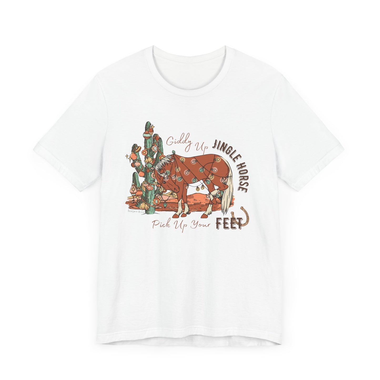 Giddy Up Jingle Horse Bella Canvas Full Size Unisex Jersey Short Sleeve Tee