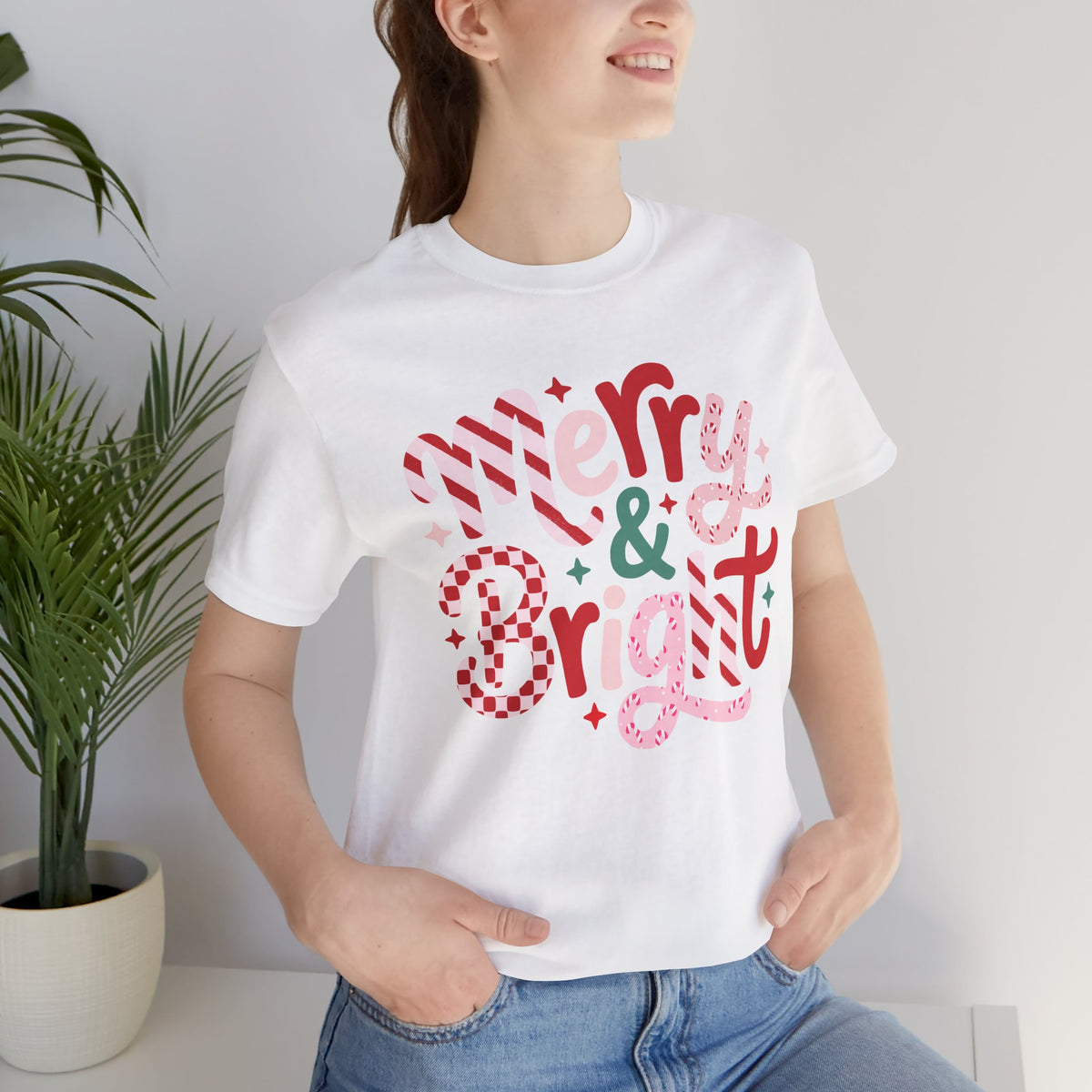Copy of Winter Snowflakes Graphic Tee — Blue Striped Holiday T-Shirt