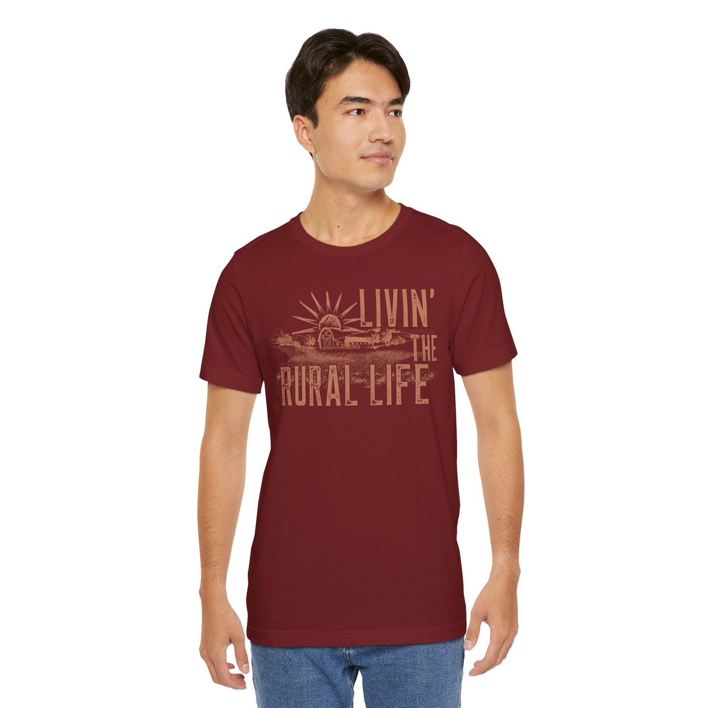 Livin' the Rural Life T-Shirt — Vintage Farm Sunrise Tee