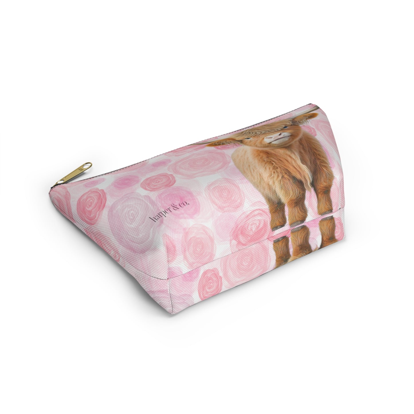 Highland & Pink Roses Accessory Pouch w T-bottom