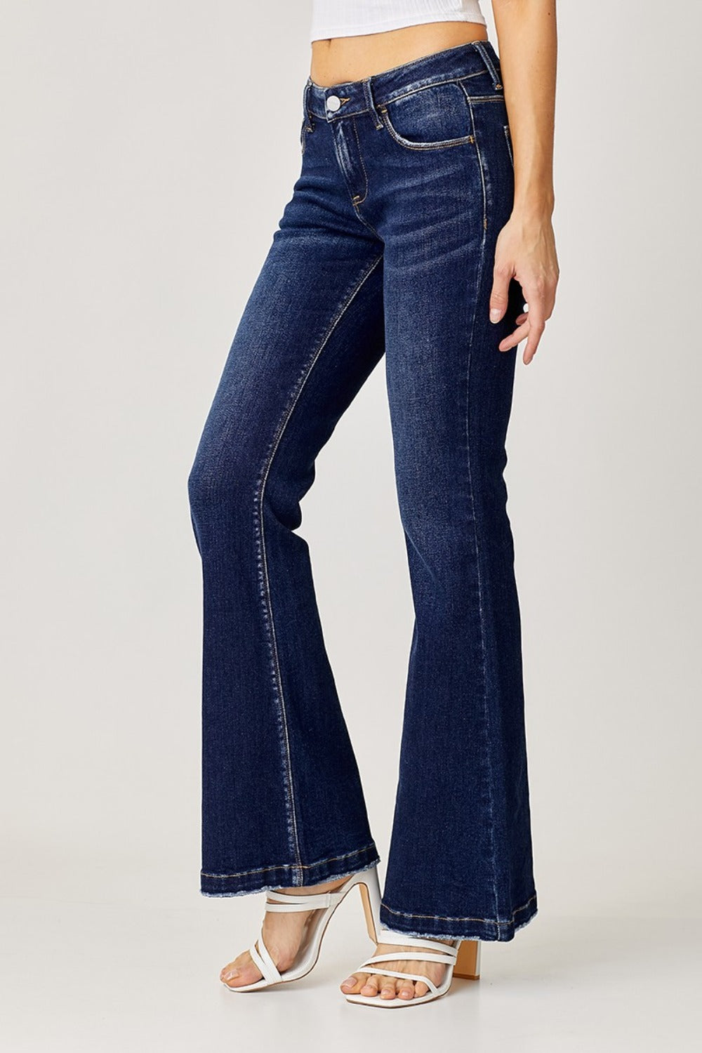 RISEN Full Size Low Rise Flare Jeans