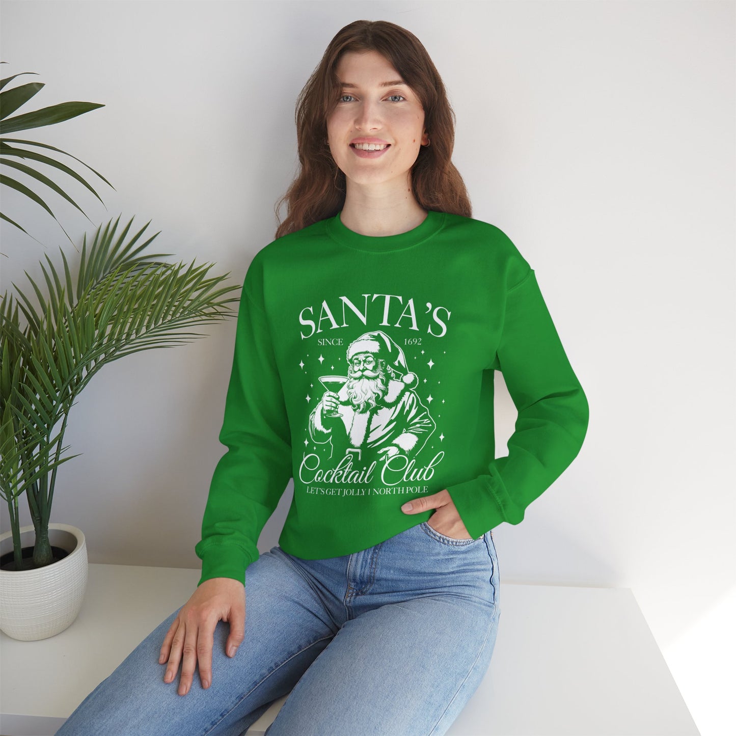 Santa's Cocktail Club on Gildan Unisex Heavy Blend™ Crewneck Sweatshirt