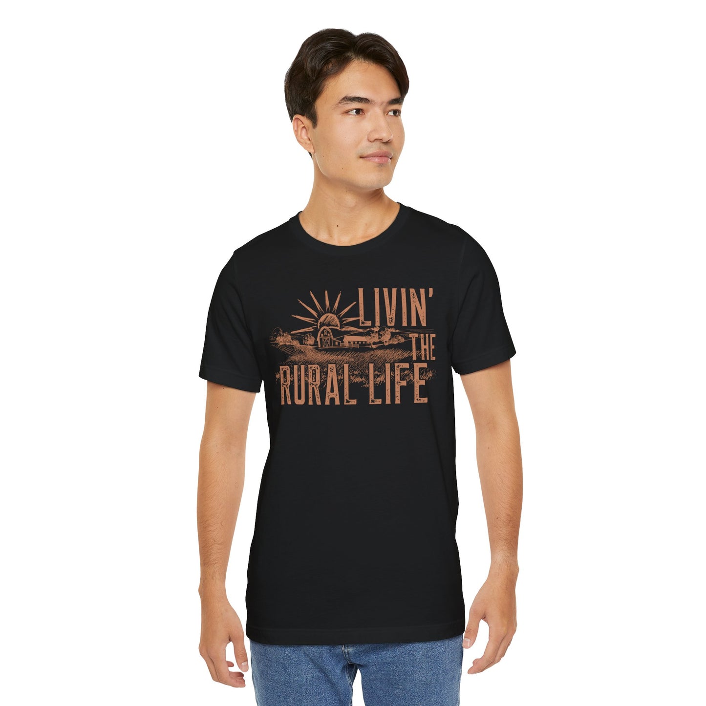Livin' the Rural Life T-Shirt — Vintage Farm Sunrise Tee