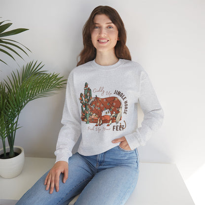 Giddy Up Jingle Horse Unisex Heavy Blend™ Crewneck Sweatshirt Full Size