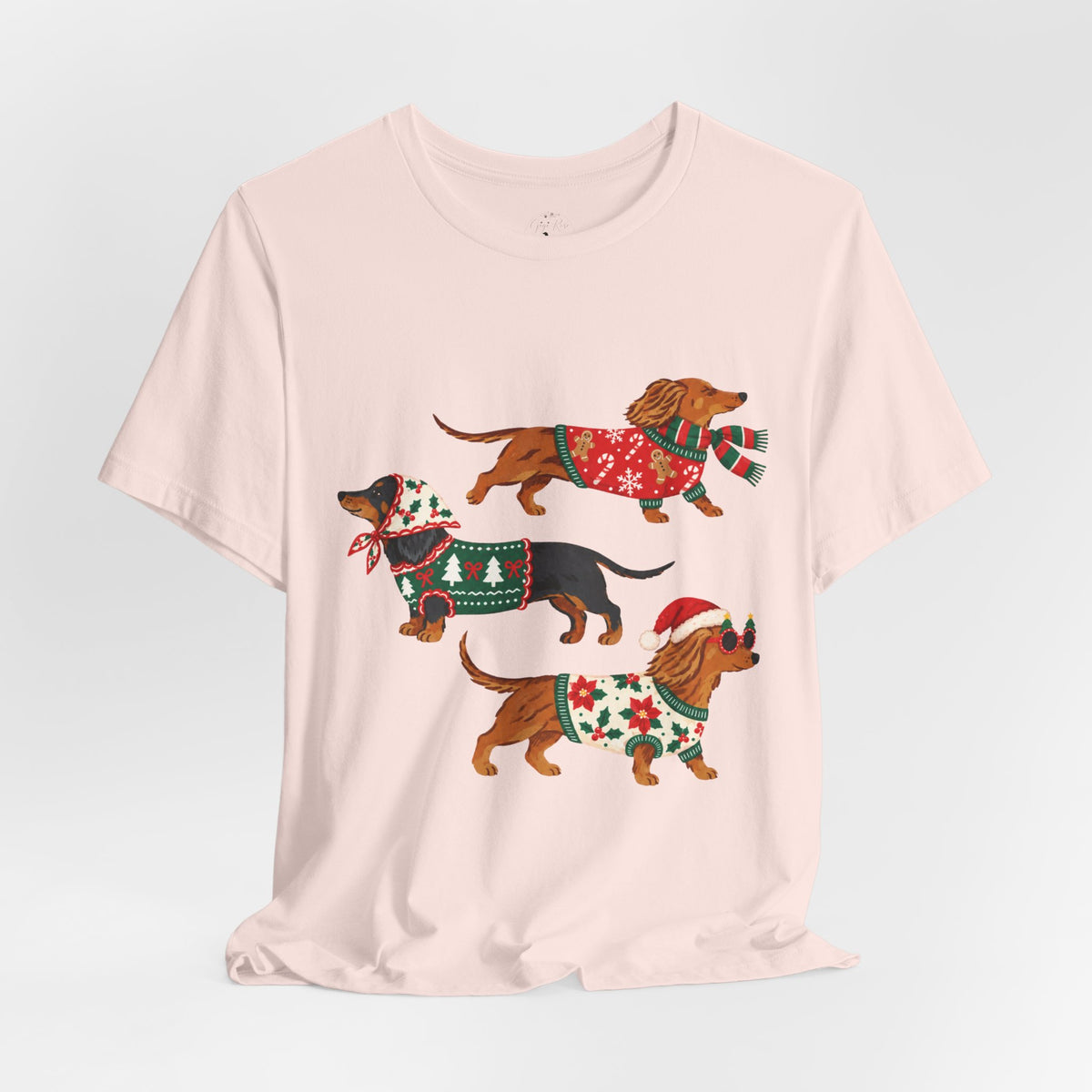 Dachshund Trio Christmas Sweater Tee