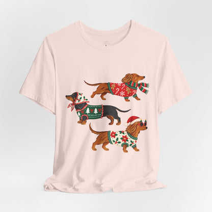 Dachshund Trio Christmas Sweater Tee