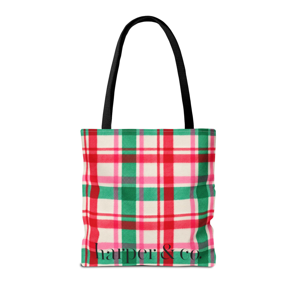 Christmas Plaid Tote Bag - 'Tis the Season Holiday Market Bag