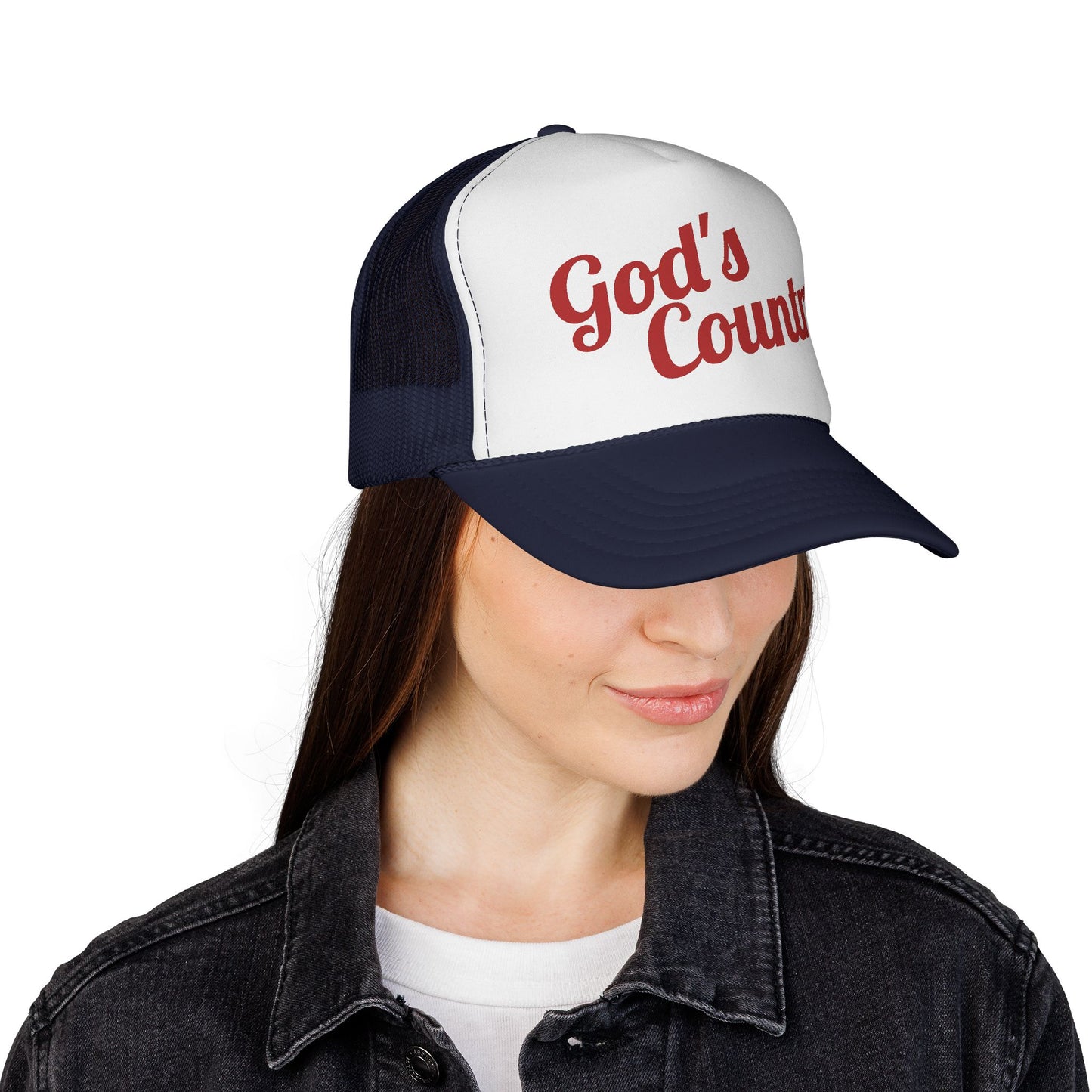 God's Country Trucker Cap — Patriotic Mesh Back Hat