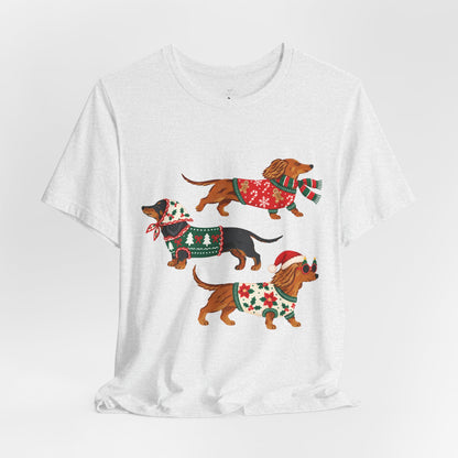 Dachshund Trio Christmas Sweater Tee