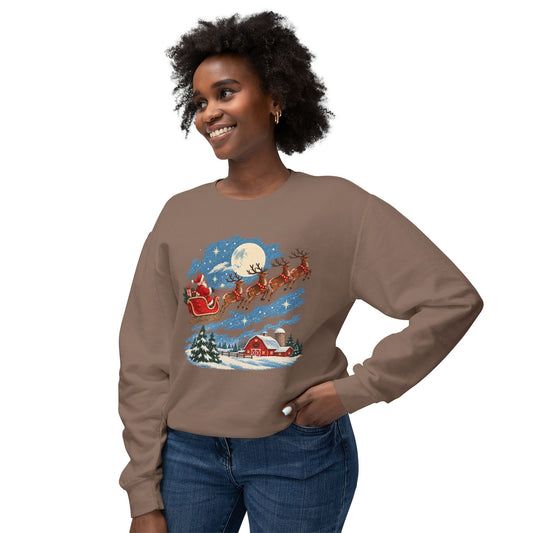 Vintage Santa Sleigh Christmas Crewneck Sweatshirt