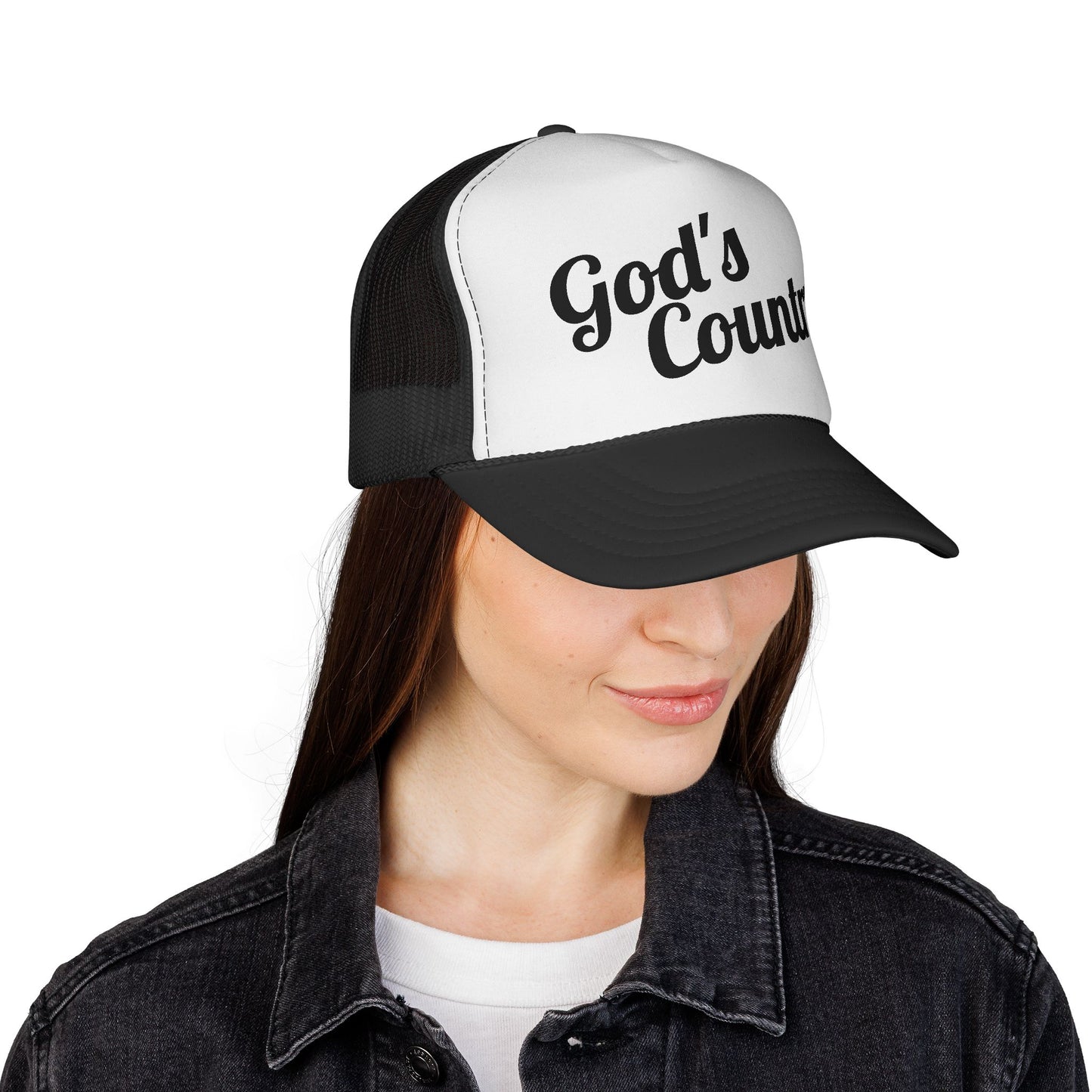 God's Country Trucker Cap — Patriotic Mesh Back Hat