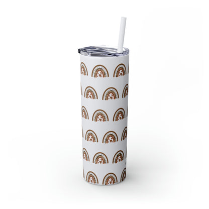 Boho Rainbow Skinny Tumbler with Straw, 20oz