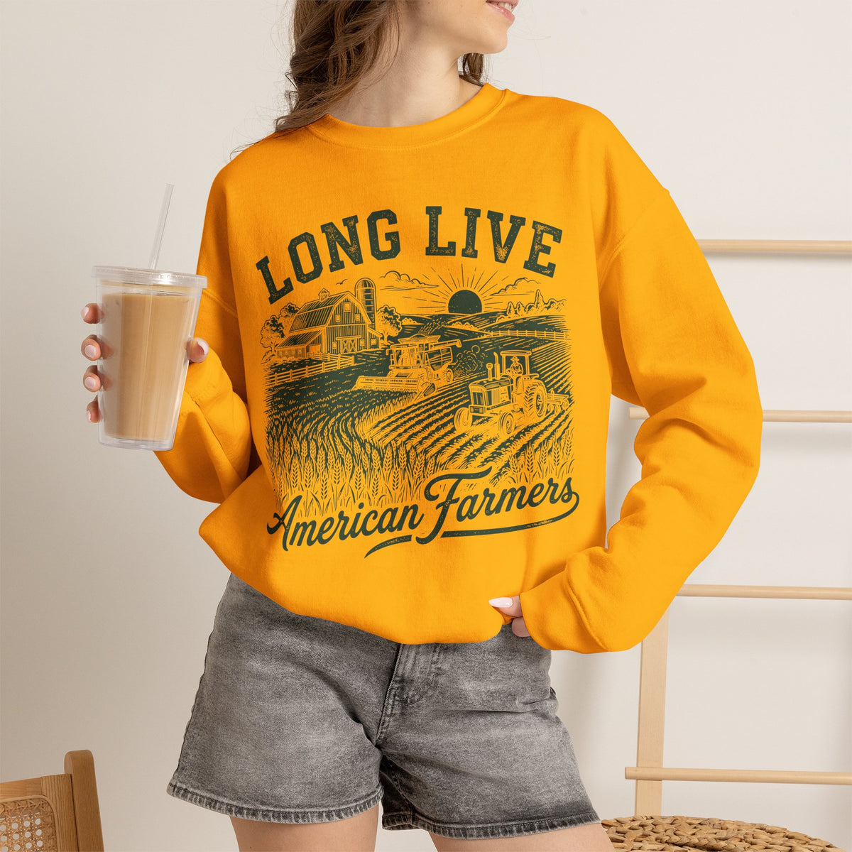 Long Live American Farmers Crewneck Sweatshirt