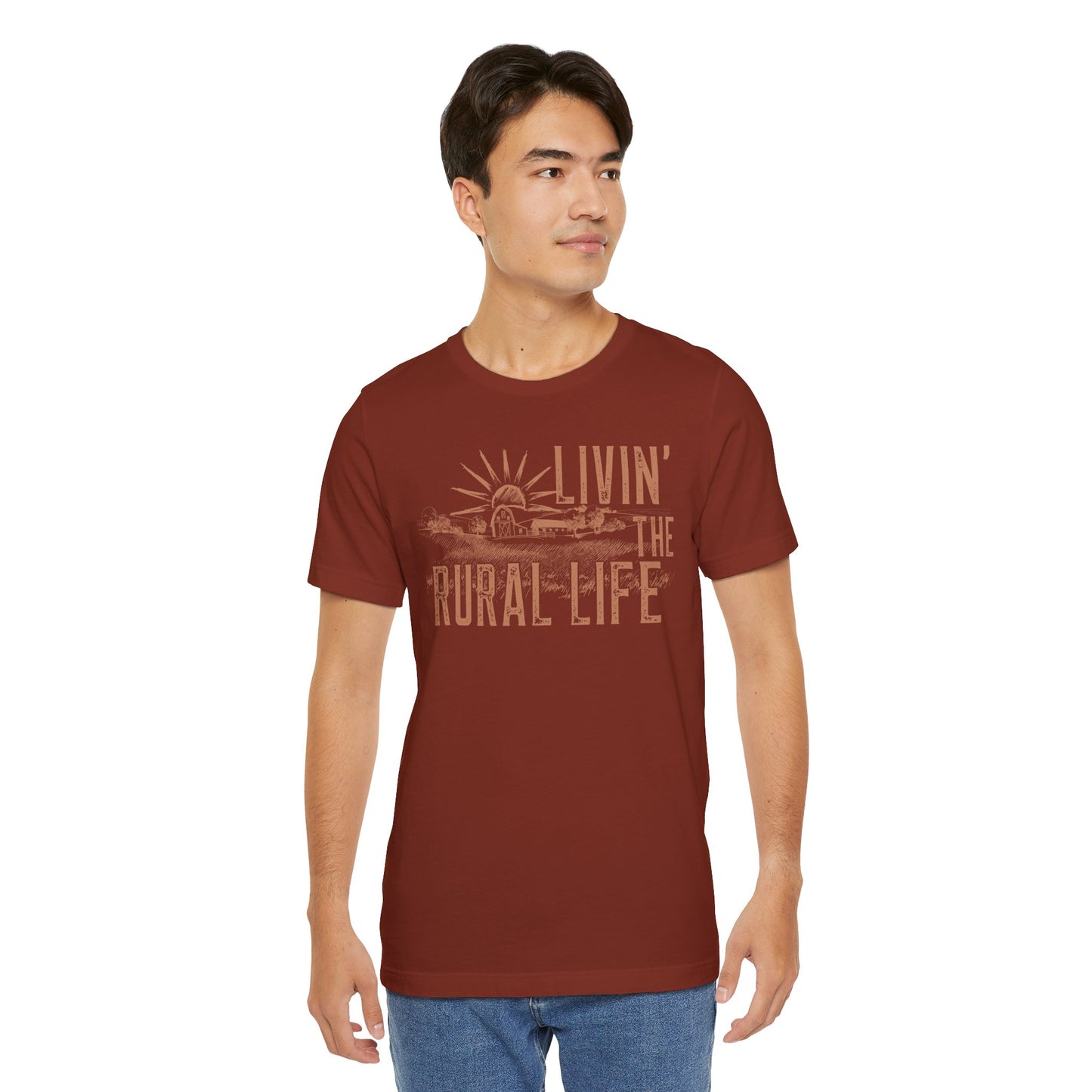 Livin' the Rural Life T-Shirt — Vintage Farm Sunrise Tee