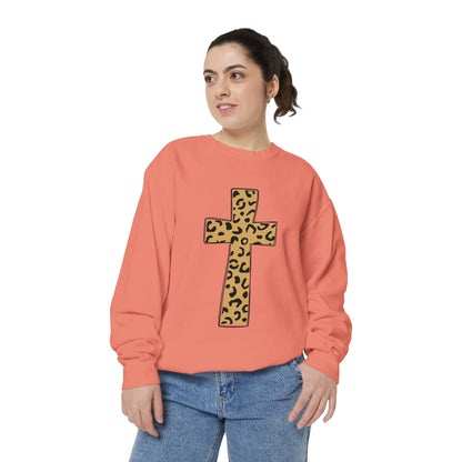 Leopard Print Cross Sweatshirt