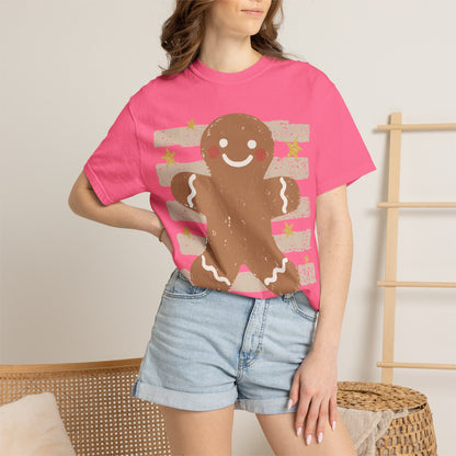 Gingerbread Cookie T-Shirt — Retro Striped Holiday Tee