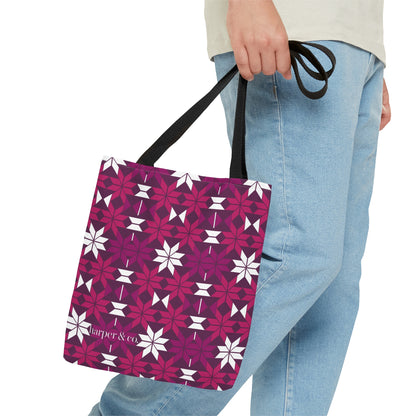 Raspberry Quilt Block Tote Bag (AOP)