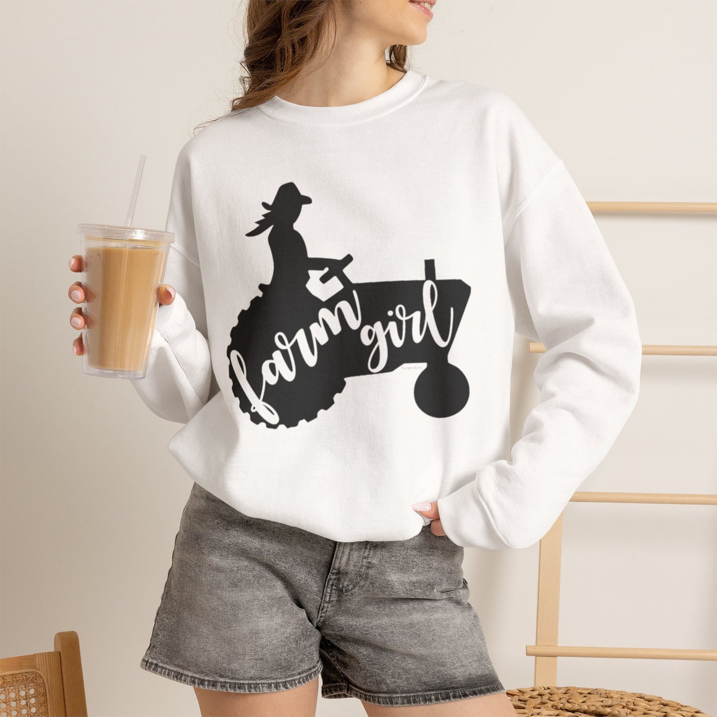 Farm Girl Tractor Crewneck Sweatshirt