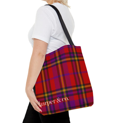 Red Tartan Plaid Tote Bag