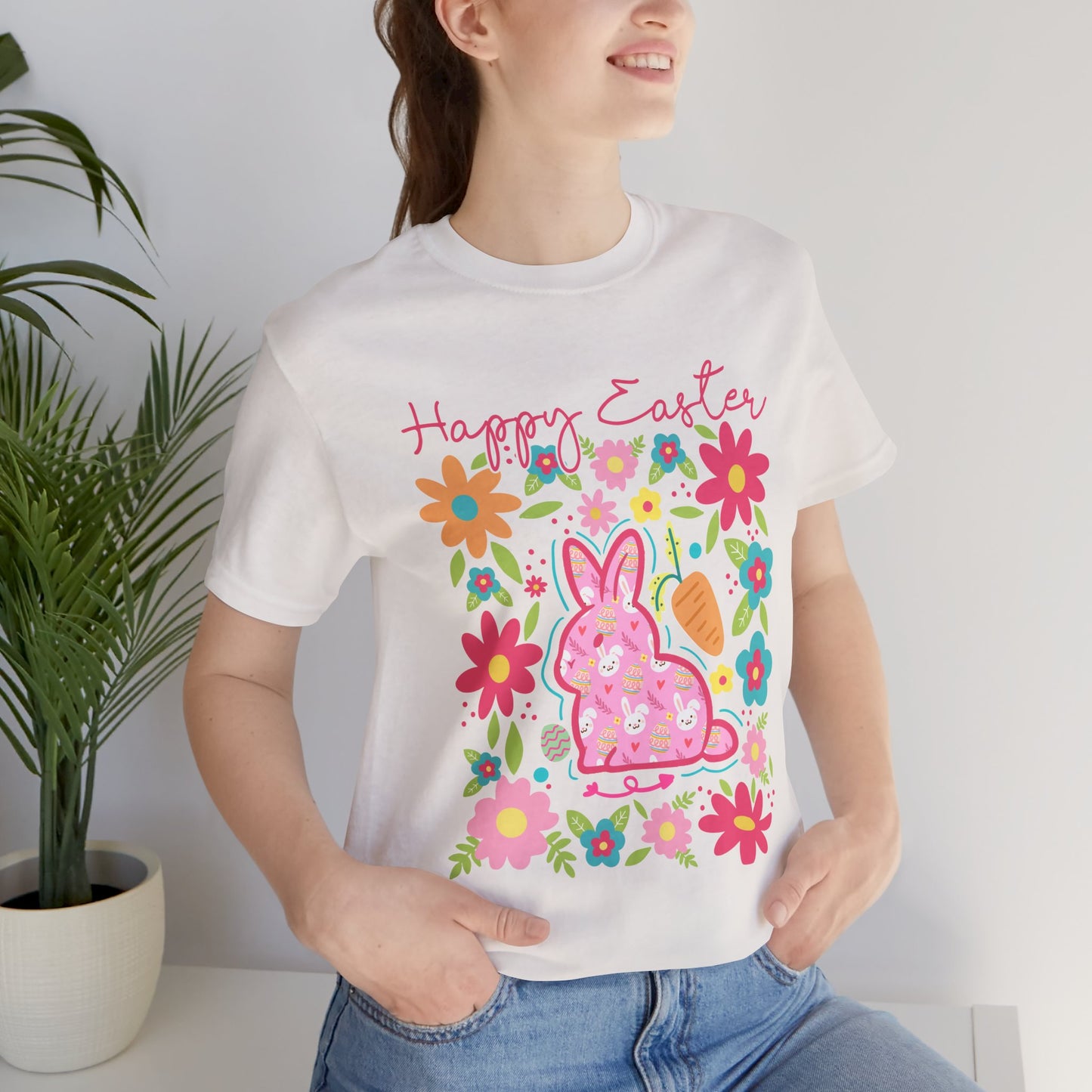 Happy Easter Bunny Flowers T-Shirt