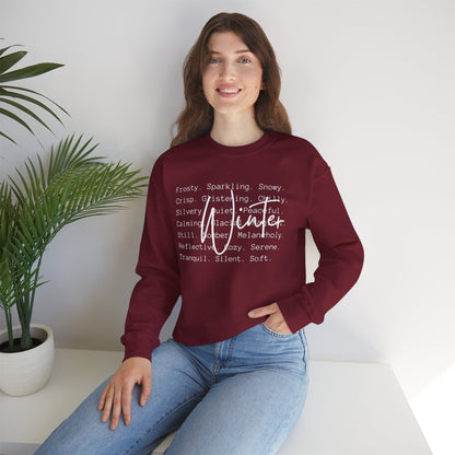 Winter White Script on Gildan Unisex Heavy Blend™ Crewneck Sweatshirt