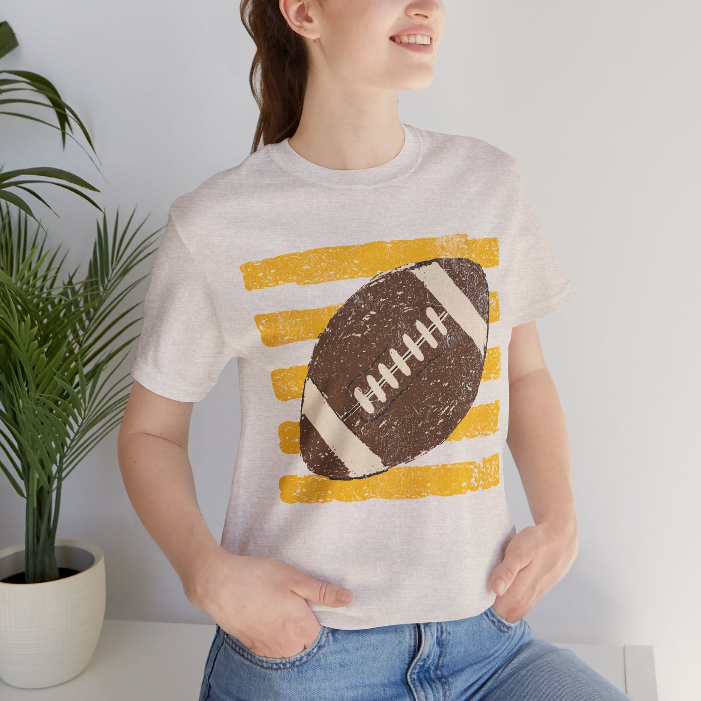 Football Vintage Stripes Bella Canvas T-Shirt