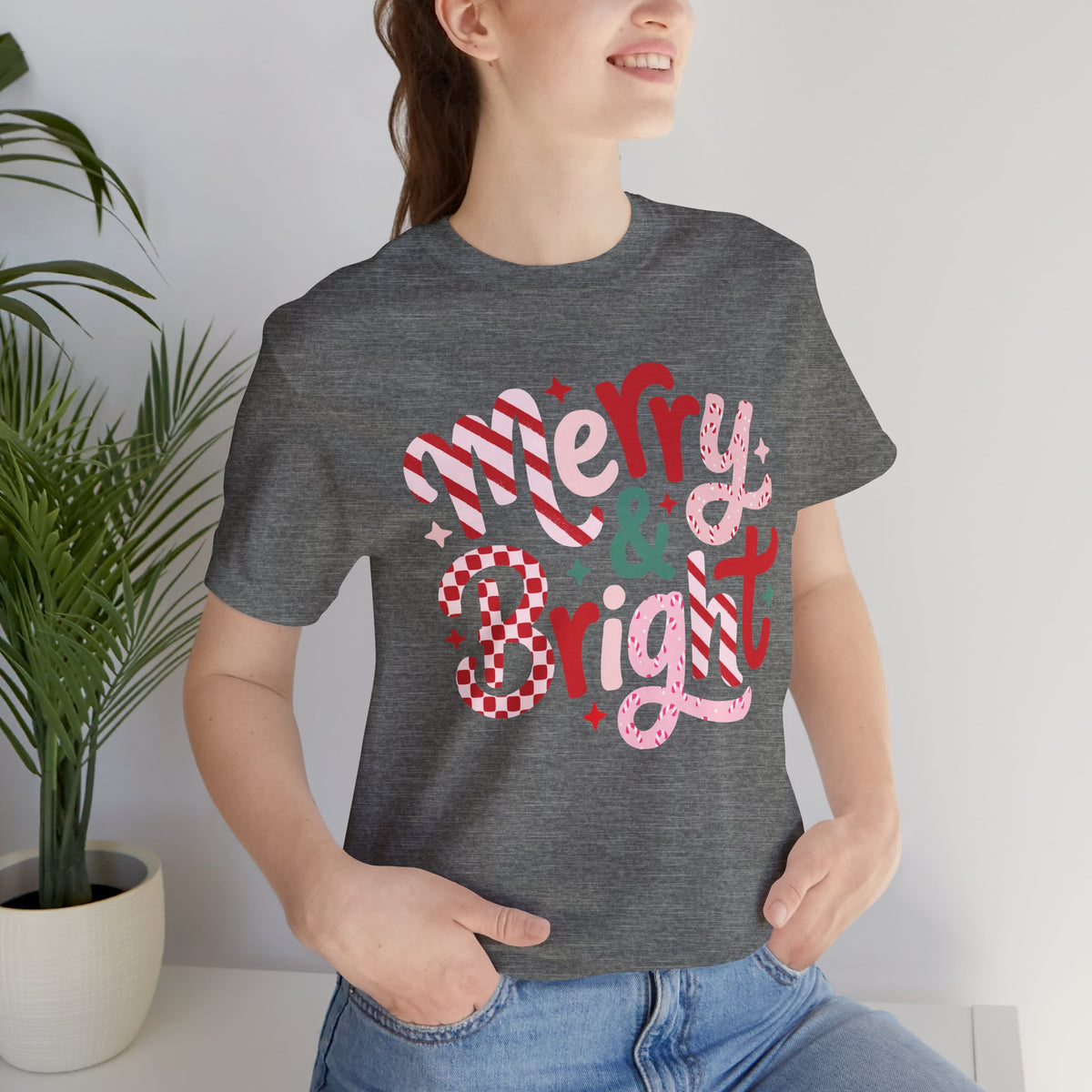 Copy of Winter Snowflakes Graphic Tee — Blue Striped Holiday T-Shirt
