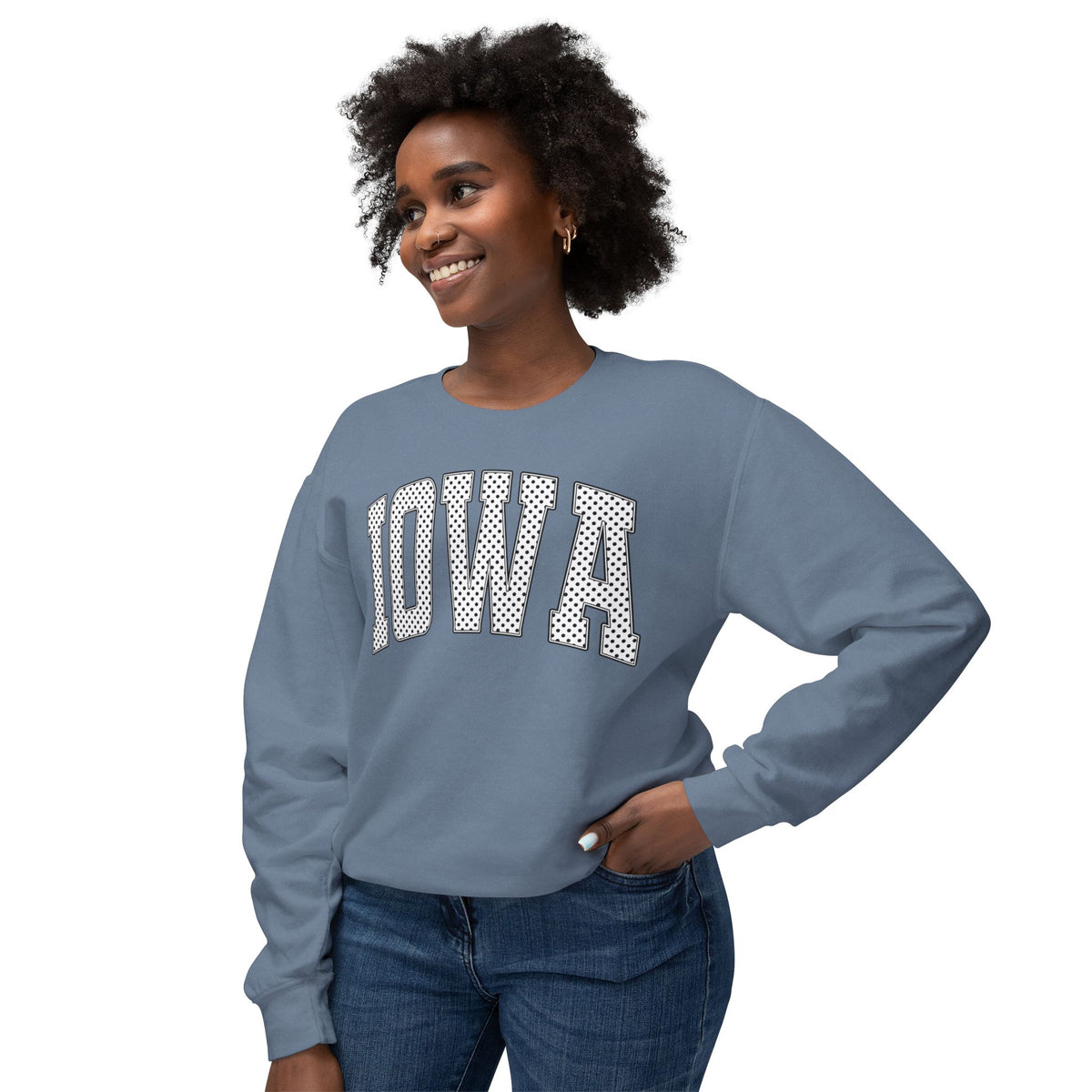 Iowa Polka Dot Color Comfort Crewneck Sweatshirt