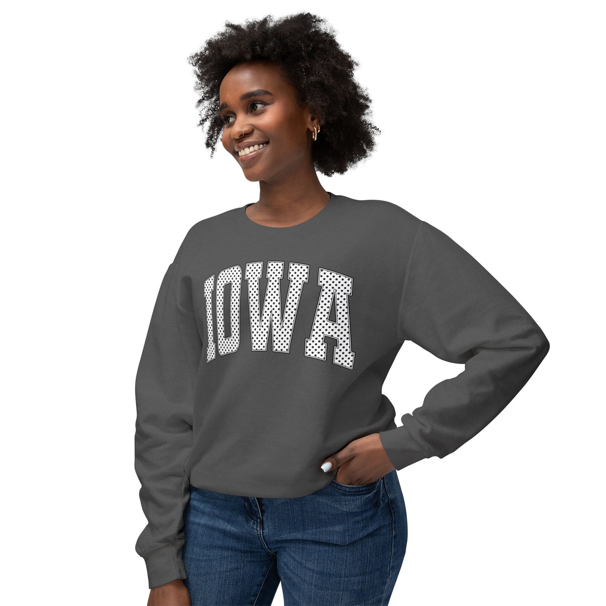Iowa Polka Dot Color Comfort Crewneck Sweatshirt