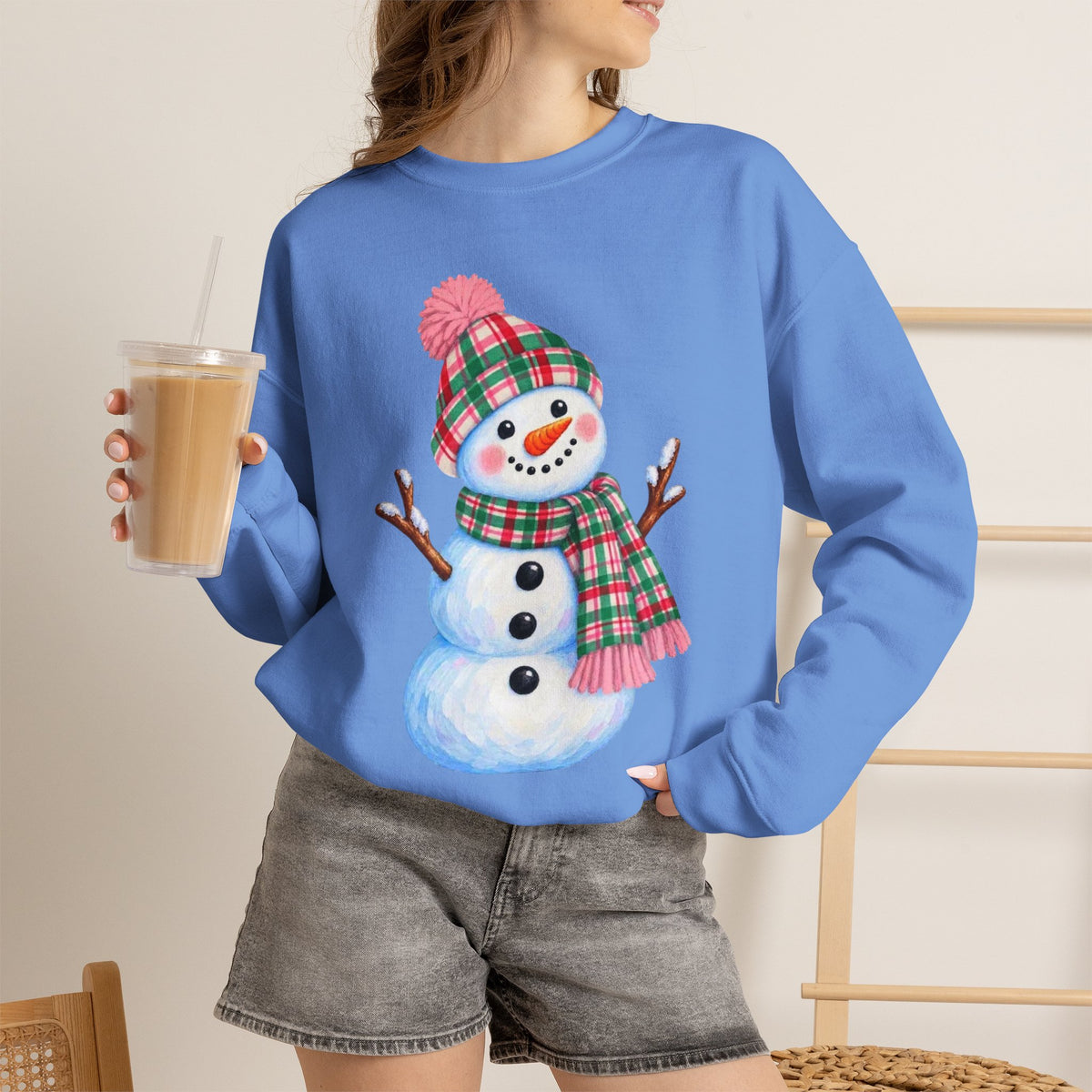 Festive Snowman Christmas Crewneck Sweatshirt