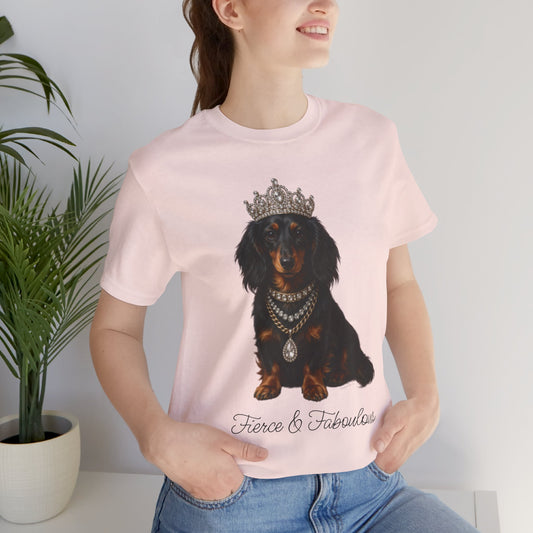 Dachshund Queen Tee — Crowned Weenie Dog Graphic T-Shirt