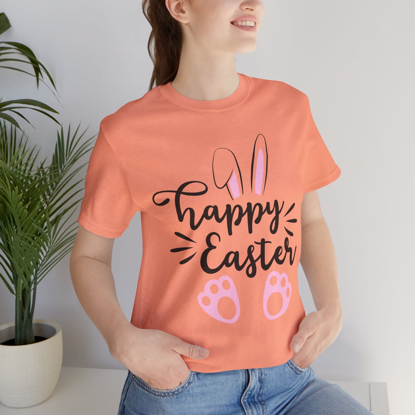 Happy Easter T-Shirt — Bella Canvas Unisex Jersey Short Sleeve Tee