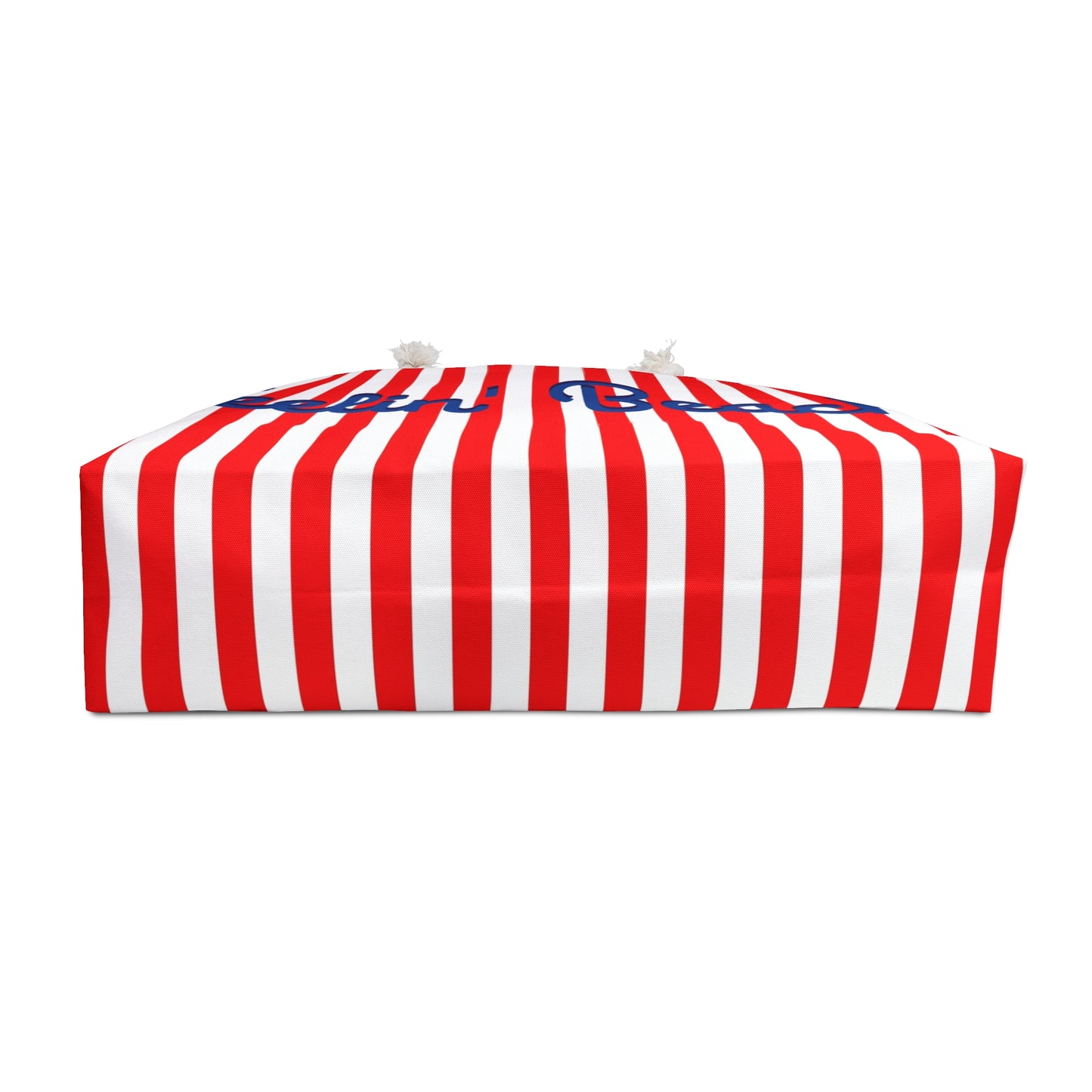 Feelin' Beachy Striped Red & White Weekender Bag — Nautical Beach Travel Tote