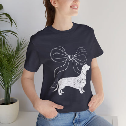 Dachshund Coquette Bow T-Shirt — Cute Doxie Graphic Tee