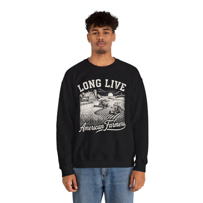 Long Live American Farmers Sweatshirt – Vintage Farm Scene Crewneck