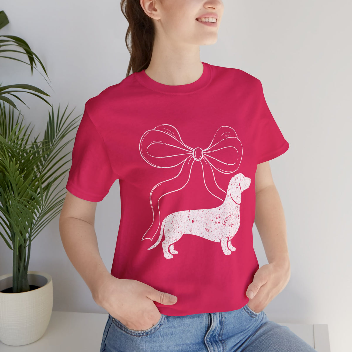 Dachshund Coquette Bow T-Shirt — Cute Doxie Graphic Tee
