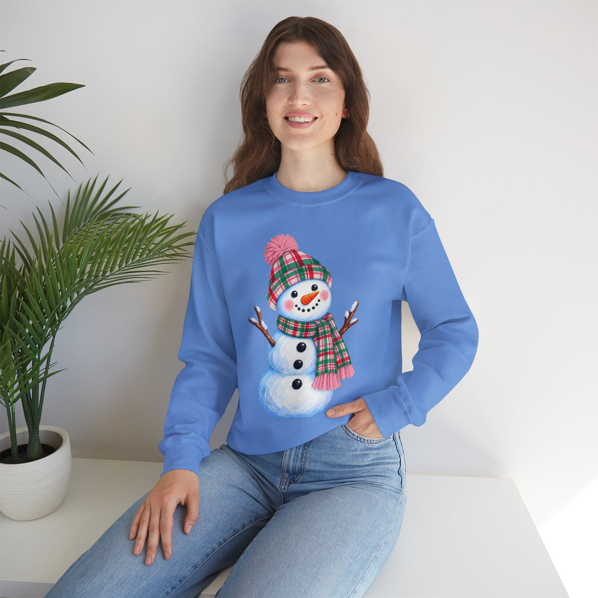 Festive Snowman Christmas Crewneck Sweatshirt