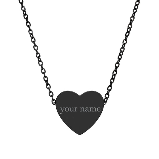 Personalized Heart Necklace – Engraved Name Pendant