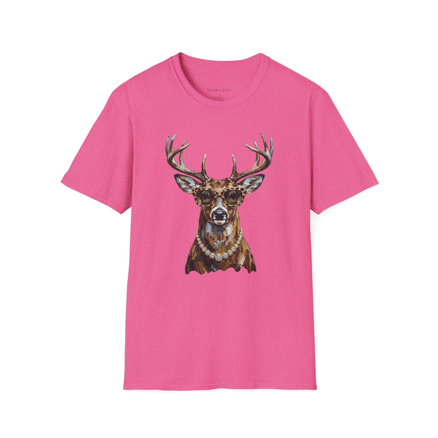 Glam Deer Head Graphic T-Shirt — Rustic Buck Wildlife Tee