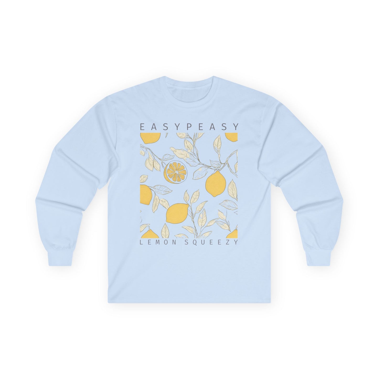 Easy Peasy Lemon Squeezy Long Sleeve Tee — Retro Lemon Graphic Shirt
