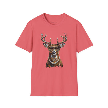Glam Deer Head Graphic T-Shirt — Rustic Buck Wildlife Tee