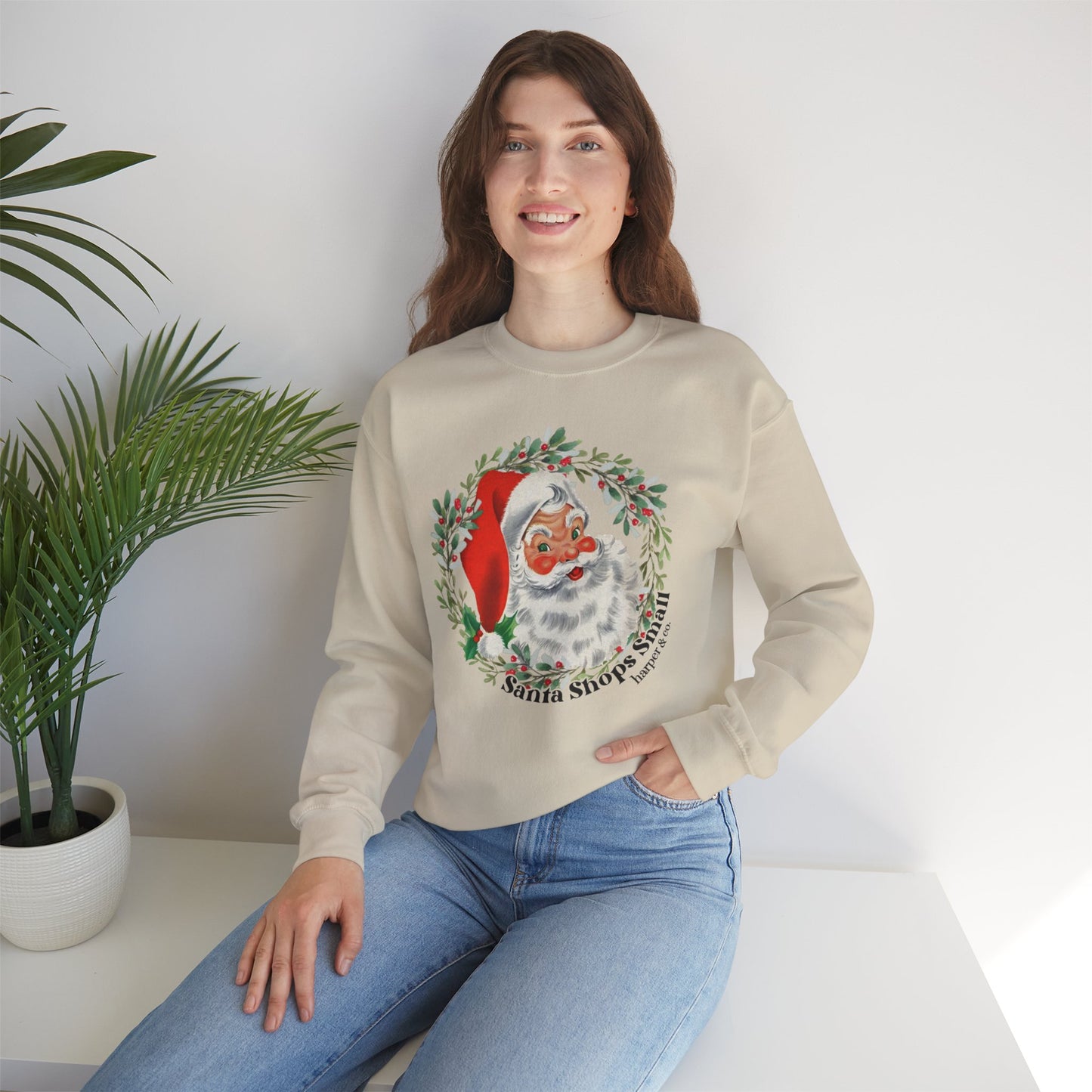 Cozy Santa Sweatshirt - Vintage Holiday Style, Perfect Christmas Gift, Family Gatherings, Winter Wear, Festive Apparel