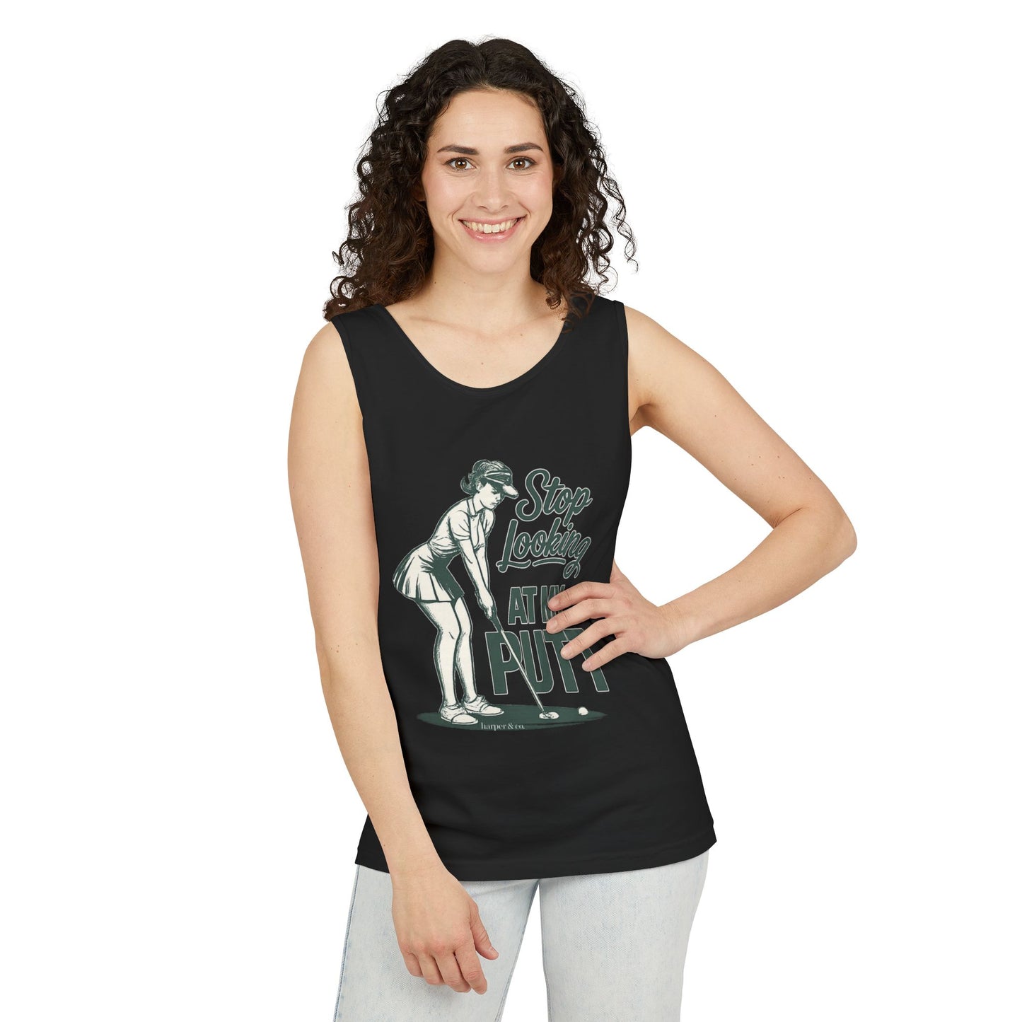 Golf Tank Top — "Stop Looking at My Putt" Funny Golfing Tank