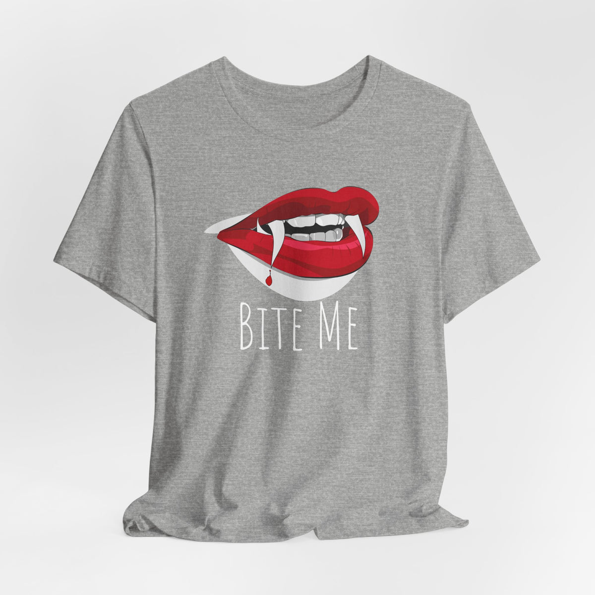 Bite Me Vampire Lips Tee — Red Lip Fang Graphic T-Shirt