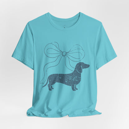 Dachshund Coquette Bow T-Shirt — Cute Doxie Graphic Tee