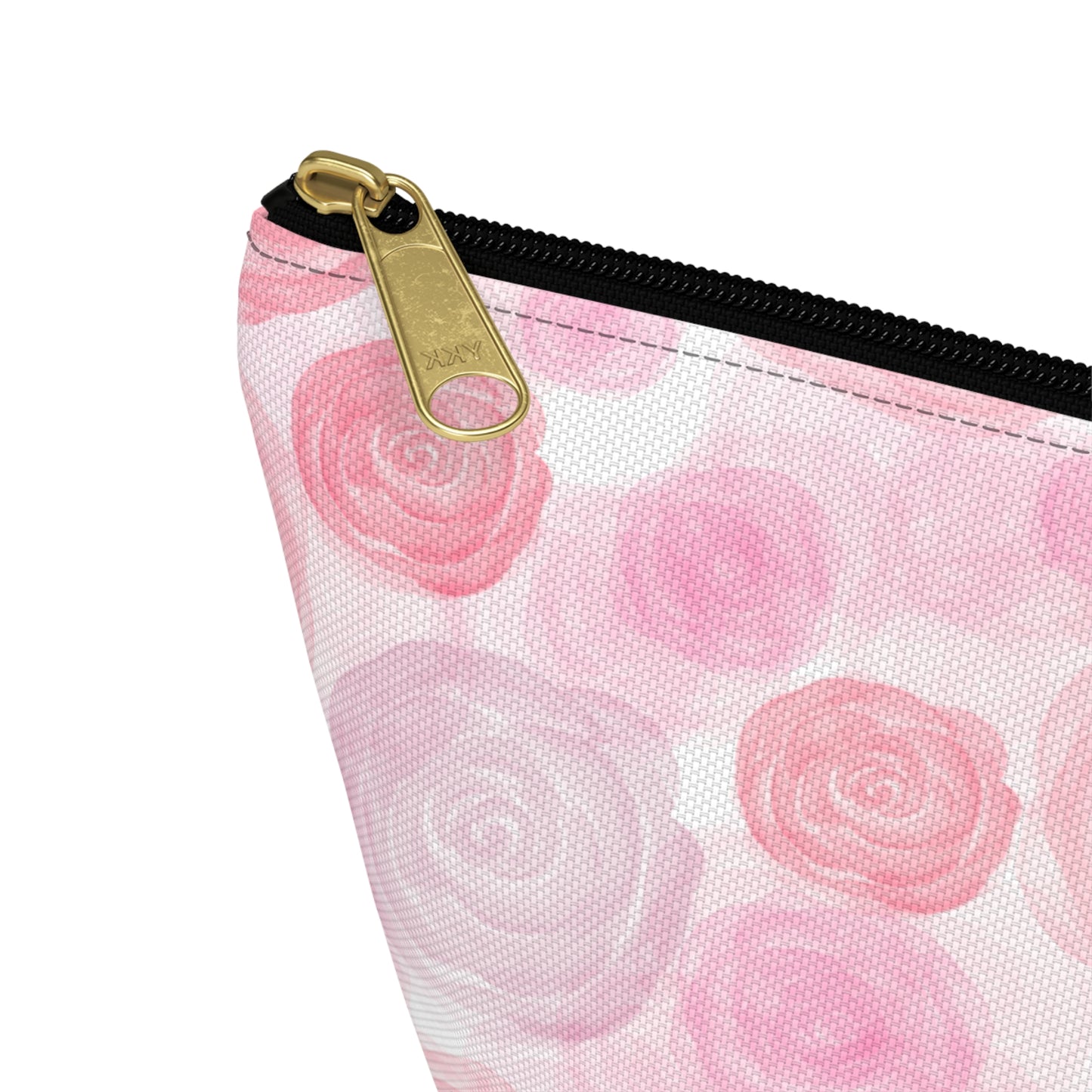 Border Collie & Pink Roses Accessory Pouch w T-bottom