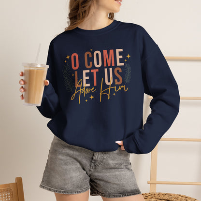 O Come Let Us Adore Him Christmas Crewneck Sweatshirt